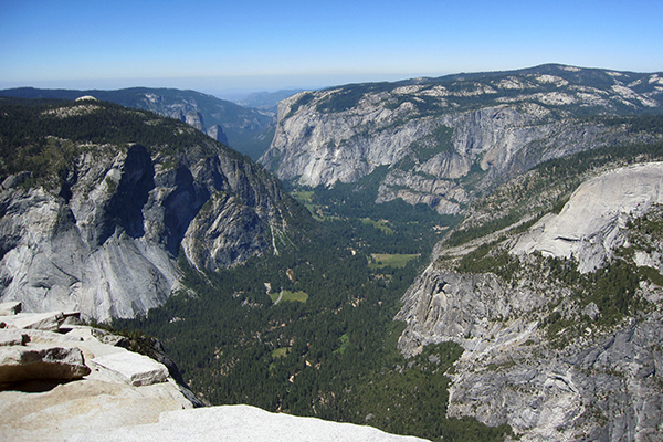 the view from Half Dome in Yosemite National Park, California