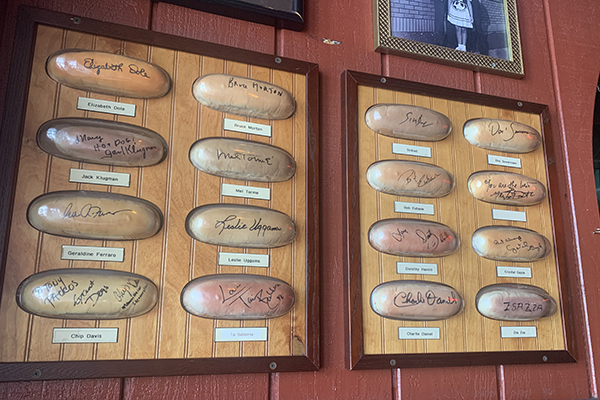 signed hot dog rolls at Tony Packo's Cafe in Toledo, Ohio