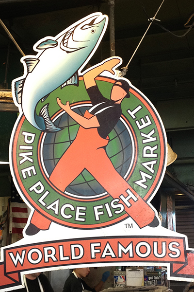 the famous Pike Place Fish Market in Seattle, Washington