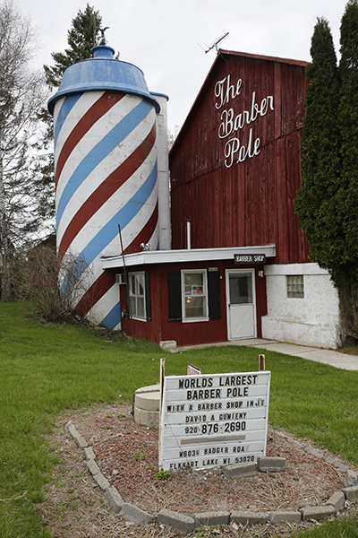 World's Largest Barber Pole in Elkhart Lake, Wisconsin