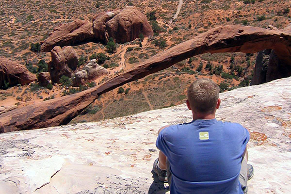 above Landscape Arch, Arches National Park, Utah