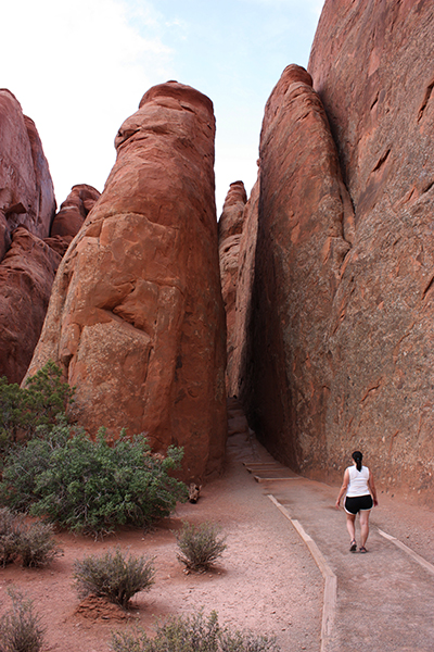 hiking in Arches National Park 