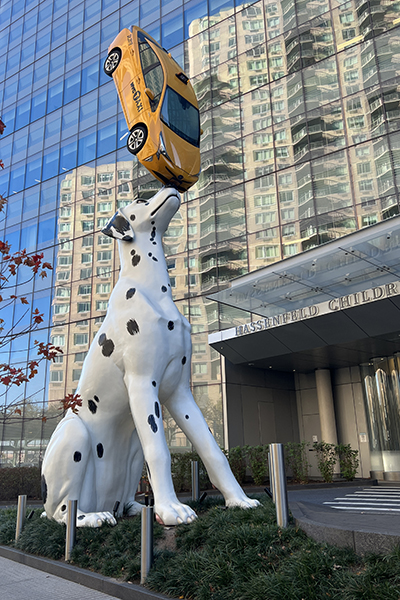 Giant Dog and Taxi in New York City
