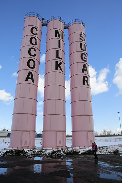 Cocoa, Milk, Sugar silos in Cleveland, Ohio