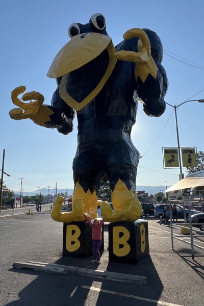 The Big Goofy Black Bird in Medford, Oregon