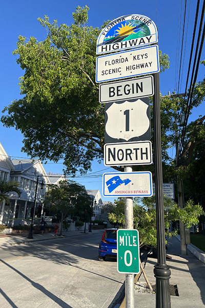 the start of US-1 in Key West, Florida