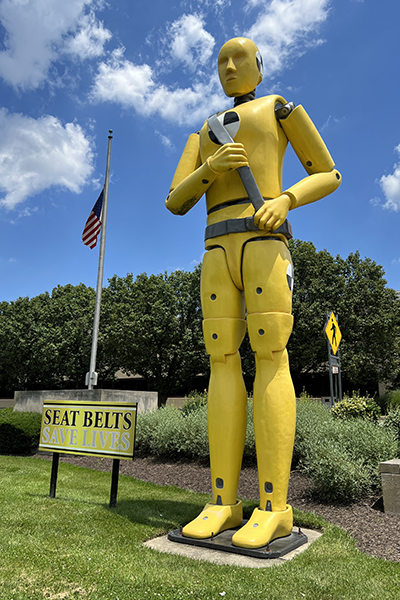 Giant Crash Test Dummy in Glen Burnie, Maryland