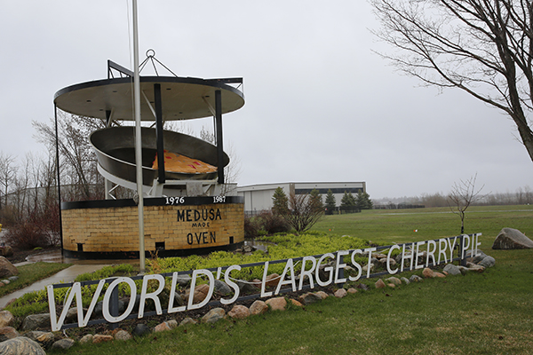 World's Former Largest Cherry Pie Pan in Charlevoix, Michigan