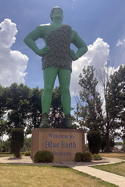 Jolly Green Giant statue in Blue Earth, Minnesota