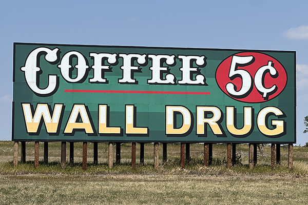 One of 100s of Wall Drug highway signs One of 100s of Wall Drug highway signs